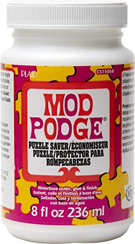 Mod Podge Puzzle Saver 8 oz (Pack of 1) - White, Quick-Dry Decoupage Glue & Sealer