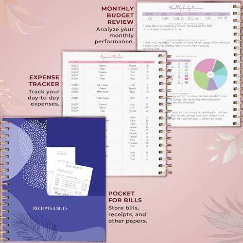 PLANBERRY Large Budget Planner & Monthly Bill Organizer with Pockets ? Budgeting Book, Finance & Expense Tracker, 8.3x9.4¡È (Rose Gold)