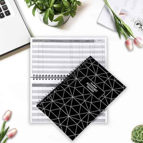 CASMONAL A5 Check Registers for Personal Checkbook, Big Checkbook Register & Financial Transaction Ledger Log Book for Small Business, Track Payments, Deposits, Debit Card and Bank Account, Black