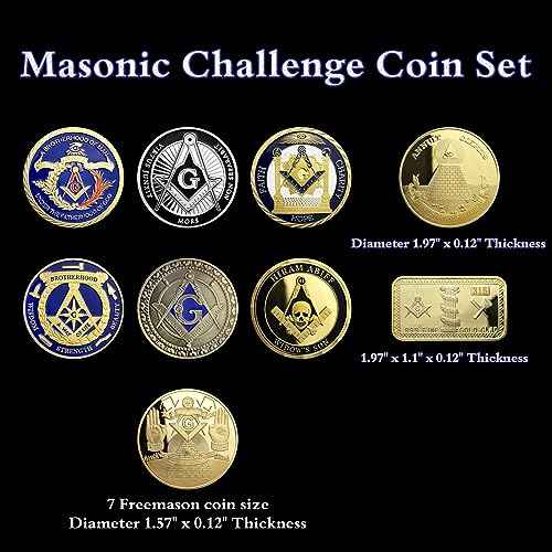 9pcs Masonic Challenge Coin Set United States Freemason Coins1