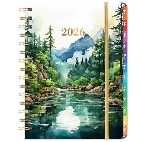 2026 Planner - 2026 Planner Weekly and Monthly, Jan 2026 - Dec 2026, 6.3¡± x 8.4¡±, 2026 Calendar Planner, Twin-Wire Binding, Inner Pocket, Colorful Monthly Tabs, Elastic Closure, Contacts, Holidays
