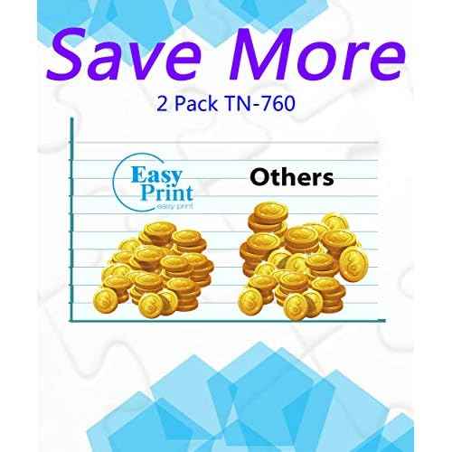 EASY PRINT EASY PRINT Compatible Toner Cartridge Replacement for Brother TN-760, Black, 2 Pack