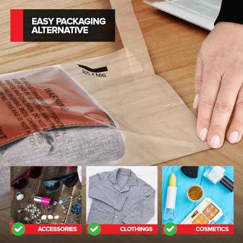 9¡± x 12¡± Self-Sealing Clear Poly Bags (1000 Pack), Packing Envelopes with Suffocation Warning for Shipping & Mailing Clothing and Toys, Small Business Supplies