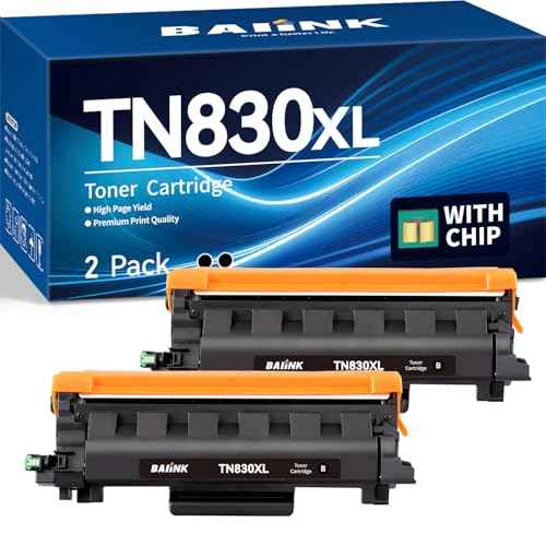 Compatible TN830XL TN830 Toner Cartridges Replacement for Brother TN830XL TN830 XL Toner use with HL-L2460DW DCP-L2640DW HL-L2405W HL-L2400D HL-L2480DW MFC-L2820DW Printer (2 Black)