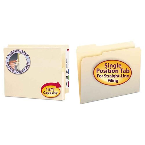 Smead End Tab File Pocket Letter Size 25 per Box and Smead File Folder Letter Size 100 per Box