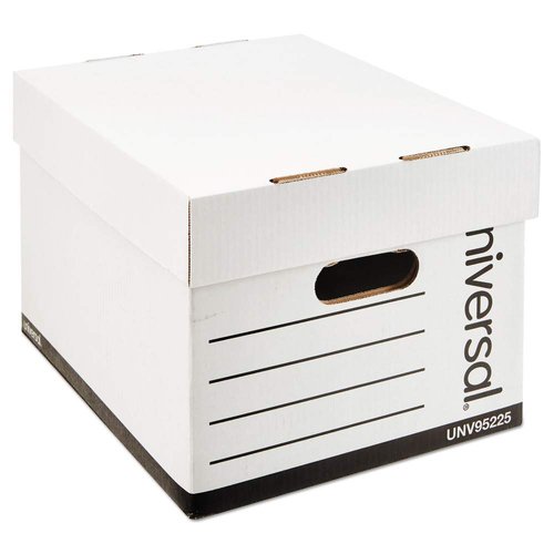 Universal 95225 Extra-Strength Storage Box, Letter/Legal, 12 x 15 x 10, White (Case of 12)
