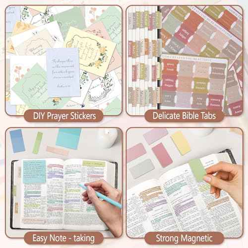 Duchong Bible Study Supplies, Bible Journaling Kit with No Bleed Bibles Highlighters and Pens, Storage Bag, Tabs, Sticky Notes, Ideal Christian Bible Gifts for Women