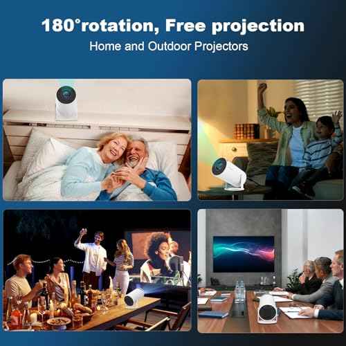 Mini Projector, Support 4K 1080P Portable Projector with Dual Band WIFI6 5G Wireless 5.2 Bluetooth Android 11, 200 ANSI Lumens, 180¡Æ Rotatable, Auto Keystone Correction,35"-130" Screen Video Projector