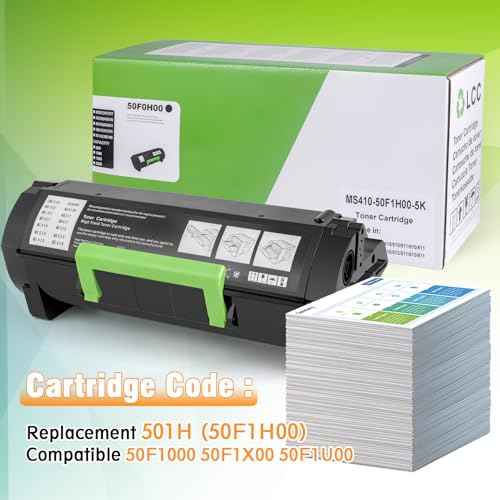501H 50F1H00 High Yield Toner Cartridge (5,000 Pages) for Lexmark MS310dn MS310d MS312dn MS315dn MS410dn MS415dn MS510dn MS510dtn MS610dn MS610de Compatible for Lexmark 50F1000 Ink Cartridge (Black)