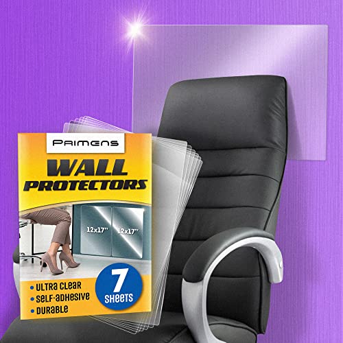 Primens Clear Wall Protector Film – 7 Sheets, Transparent, Oil Splash & Scuff Guard for Kitchens & Offices