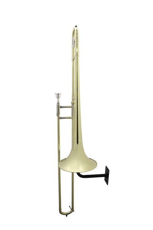 Gator Frameworks Recital Series Wall Hanger with Extra Long Post for Trombones, (GFW-TBONEHNGR-BLK)