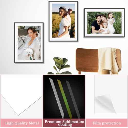 20 Pcs Sublimation Metal Photo Blanks 8.5"x11", Aluminum Sublimation Sign Blanks, 0.45mm Thick Aluminum Sheet Blank for DIY, Frame, Gifts, Wall Art, Home Decor