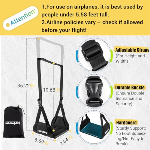ODCPN 2-Pack Black Aircraft Foot Hammock, Thickened Bamboo Foot Rest for Travel