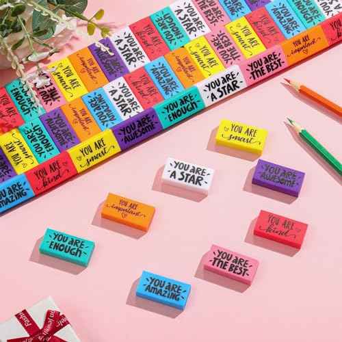 PerKoop Inspirational Colorful Erasers Bulk Small Motivational Pencil Erasers You are Awesome Operation Christmas Gifts for Kids Students Teachers Classroom Office Xmas Supplies(150 Pcs)
