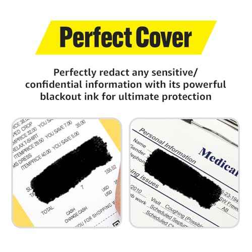 MUNGYO Identity Theft Protector Privacy Protection Stick, 1 Count Privacy Protecting Blackout Marker, Redacting Pen, Private Information Protector Stick, Roll-on Black Marker Pen on Any Surface.