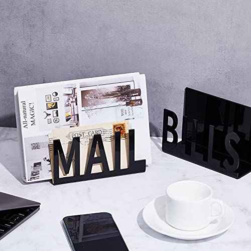 2 Pcs Mail Bill Organizers Holders for Desk Mail Holder Countertop Hollow Sorter Letter Decorative Bill and Desk Vertical Envelope Holder