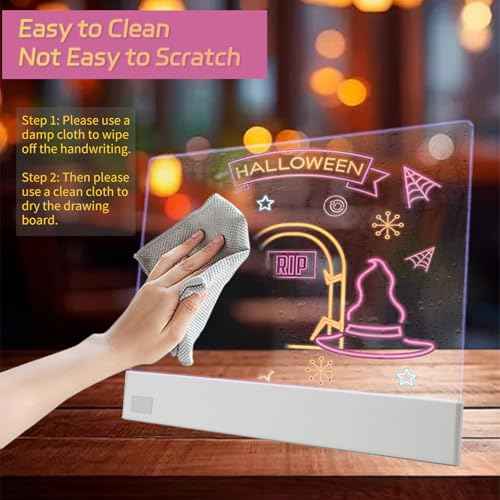 LED Note Board with Highlighters, Lumiboard Led Drawing Board with 3 Modes & 5 Colors, Doodle Glow Drawing Board, Led Drawing Board, Light Up Writing Board, Lumiboard for Kids, 13.18"X10"