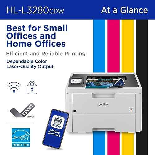 Brother HL-L3280CDW Wireless Compact Digital Color Printer with Laser Quality Output, Duplex, Mobile Printing & Ethernet | Includes 2 Month Refresh Subscription Trial©ö,Works with Alexa