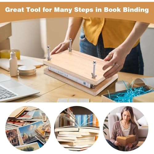 Book Press, Wooden Book Press Bookbinding, Portable Binding Press for Bookbinding, Binding Supplies for DIY Bookbinding Easy Assemble