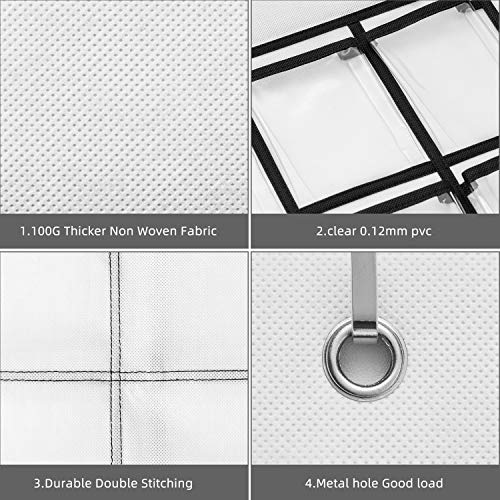 White SAVERHO 36 Clear Cell Phone & Calculator Pocket Chart Classroom Organizer - 1 Pack