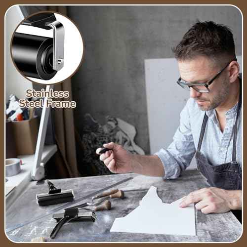 Frienda 6 Pcs 4.7 Inches Rubber Roller Black Rubber Brayer Ink Roller for Gluing Printing Inking Block Paper Crafting Press Printmaking Wallpaper Stamping Scrapbooks