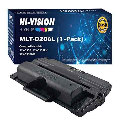 HI-Vision¢ç Replacement for Toner Cartridge MLT-D206L for SCX-5935 Series Laser Printer (206L Black 1 Pack)