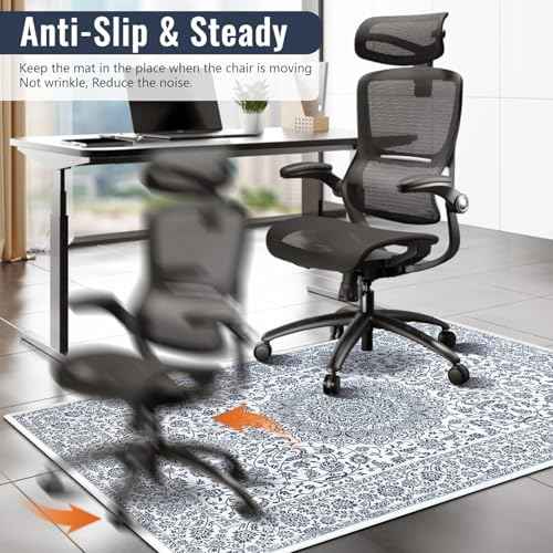 Office Chairs Mat for Hardwood Floor,36"x48" Desk Chair Mats with Lock Edge Design,No Curling Floors Protectors for Chairs with Anti-Slip Backing,Machine Washable Floor Mat for Office Chair