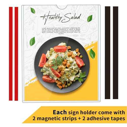 20 Pack Magnetic Sign Holder 8.5 x 11 - Wall Sign Holder Rigid Plastic Sign Holder with Magnet Strips and Adhesive Strips - Magnetic Display Frame Door Sign Holder