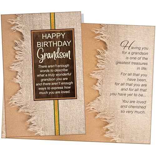 Chuck's Card-O-Rama - Birthday Card For Grandson - Made in USA - Perfect Size: Opens to a generous 10¡È ¡¿ 7.75¡È - Excellent Card Stock, Envelope Included - Packaged in Extra Sturdy Mailer - 95787