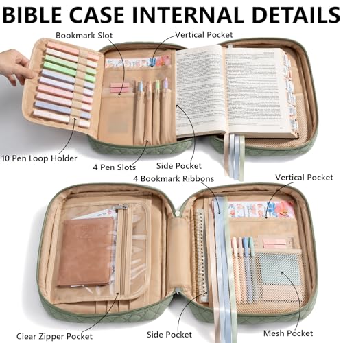 FLOE Floral Bible Cover Case for Women with Study Supplies & Journaling Kit