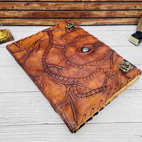 Hocus Pocus Book Of Spells, Grimoire Spell Books With Real Spells, Prop Halloween Decorations Decor, Book Of Shadows , Witchy Gifts For Women Leather Bound Journal, Grimoire Witch (13x10, hocus pocus design 2)