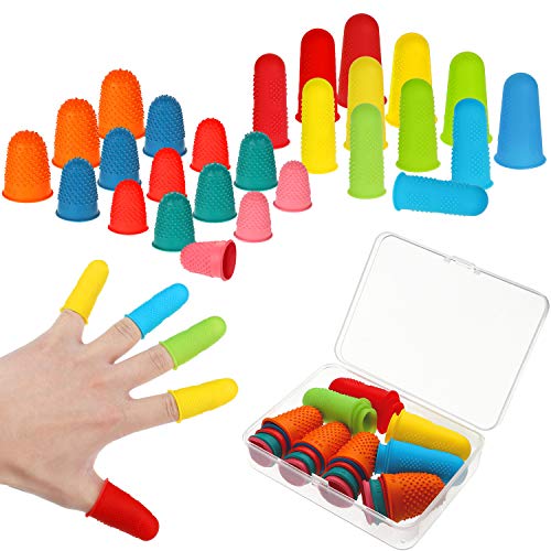 32 Pcs Silicone Finger Tips Protectors for Sewing Crafts and Hot Glue