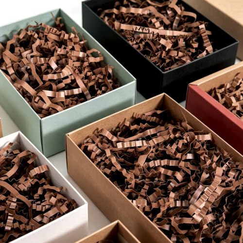 Uptotop 5oz Chocolate Crinkle Cut Paper Shred Filler for Gift Boxes