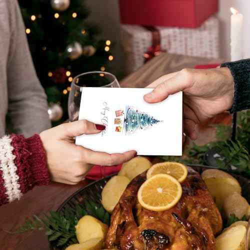 24 Pack Christmas Cards Bulk with Envelopes & Stickers, Watercolor Merry Christmas Card Blank Holiday New Years Cards 4"x 6", 6 Assorted Designs