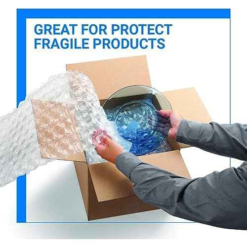 Bubble Cushioning Wrap Pacific Mailer 5/16 Inch x 12 Inch x 72Feet Total [2 Rolls of 36 Feet] Bubble Cushioning Wrap for Packing Moving Supplies Perforated Every 12"