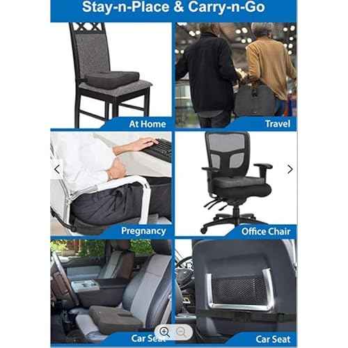 Orthopedic Memory Foam Seat Cushion for Car seat - Office Chair - Gaming Chair - Boat seat - Tailbone Cushion - Coccyx Cushion - Sciatica Pillow for Sitting (Blue, Mesh)