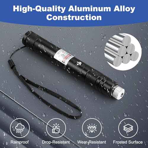 Green Laser Pointer High Power Pen - Long Range Rechargeable Laser Beam, USB Charging for Hiking, Presentations & Outdoor Use (Professional-Grade Green Light)