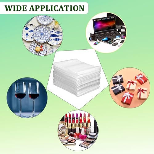 100 Pack Foam Pouches 8x12in, Cushion Wrap for Moving