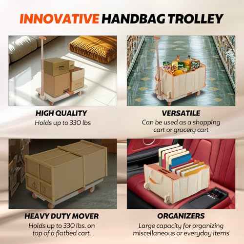 Foldable Shopping Cart,330lbs Folding Cart with Wheels, Utility Foldable Wagon,Collapsible Utility Cart for Camping, Groceries, Garden Care, Pet Stroller (28.35"¡¿15.75"¡¿18.9")