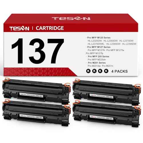 TESEN Compatible 137 Toner Cartridge Black Replacement for Canon 137 CRG137 CRG-137 for Canon imageCLASS MF212w MF216N MF227DW MF229DW MF232w MF236N MF244dw LBP151dw D570 MF210 MF220 MF230 Ink 4-Pack