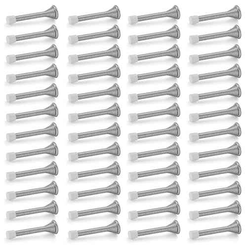 Ravinte Door Stoppers, 48 Pack Satin Nickel Spring Stops With Rubber Bumper for Bottom of Door