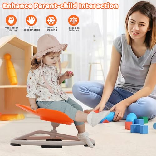 Kids Sensory Swivel Chair, Autism Spinning Chair for Kids, Wobble Seat for Training Body Coordination (Blue1)