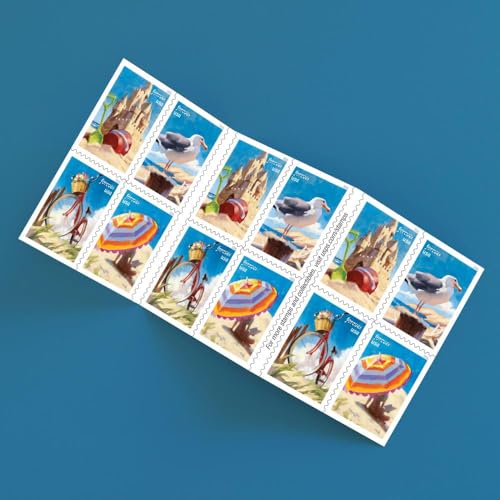 USPS Forever Stamps - 20 Seaside Beach Scenes Collectible Booklet