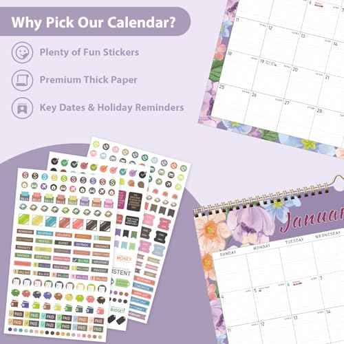 2026 Wall Calendar, 18 Monthly Wall Calendar from January 2026 to June 2027, Paper Desk Planner(11'' x 8.5''), Hanging for Teacher Family School Office Supplies