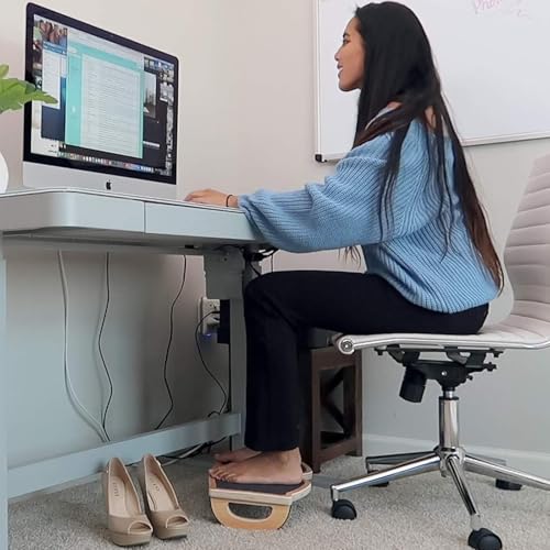 StrongTek Under Desk Footrest, Wooden Rocking Foot Rest (18W x 11L), 350lbs Capacity, Non-Slip