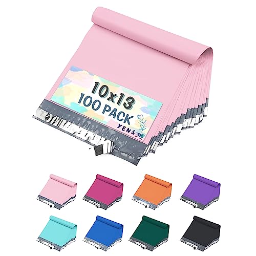 Yens Light Pink Poly Mailers 10x13 100 Pack Self-Seal Shipping Envelopes