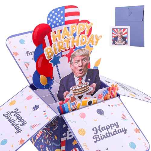 Funny Trump Birthday Card, Pop Up Birthday Card for Dad and Mom, Unique Birthday Gifts Ideas Gag Gift for Husband Wife, Boyfriend, Sister, Best Friend, Him Her