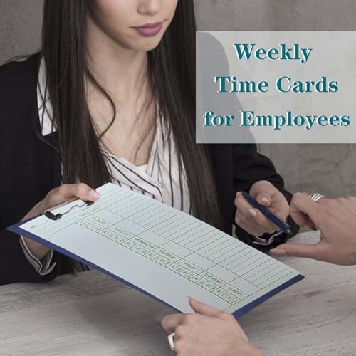 500PCS Time Cards for Employees Weekly, 2 Sided Time Sheets, 3-3/8" x 8-1/4", Green/Red