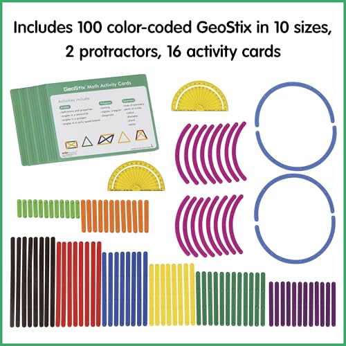 GeoStix Deluxe Geometry Set with Shape Construction & Angles for Kids