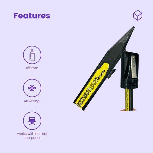 SOCRATES BUILDING SUPPLIES SBS 12 Pieces Builder Pencil Flexible Bendable Pencil for Carpenter, builders, Heavy Duty Composite Graphite, Engineered for the Job Site